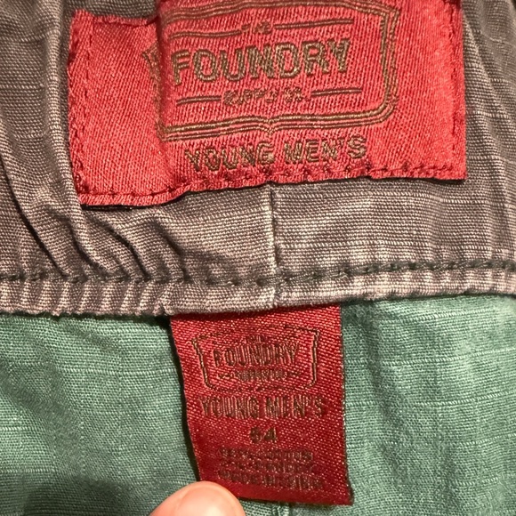 The Foundry Supply Co. Green Cargo Shorts with Patterned Belt - Picture 3 of 6